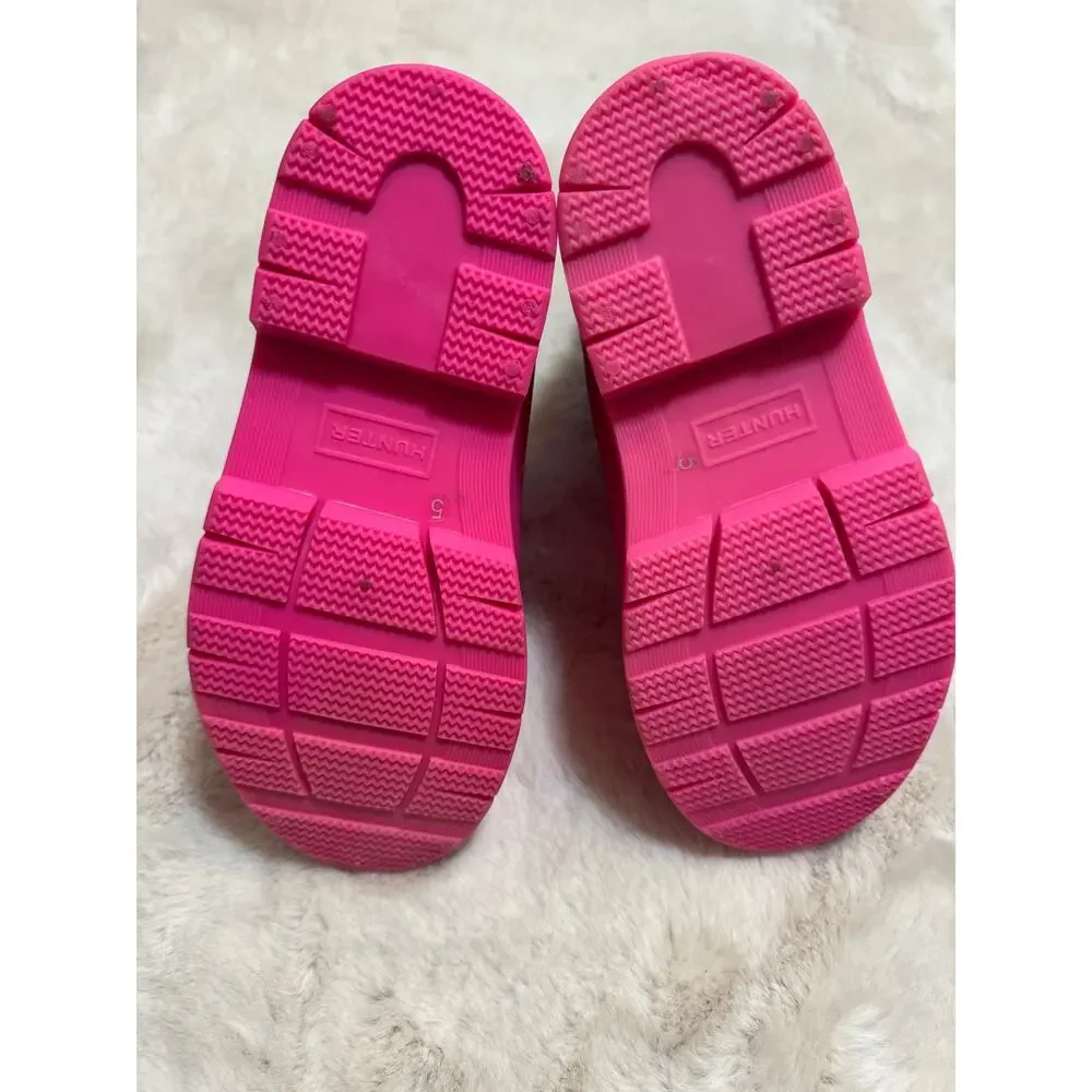 Hunter Hot Pink Short Rain Boots Womens Size 5